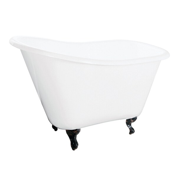 Aqua Eden Clawfoot Bathtubs, 51.19 L, 30.69 W, White/Oil Rubbed Bronze, Cast Iron VCTND5130NT5 - main